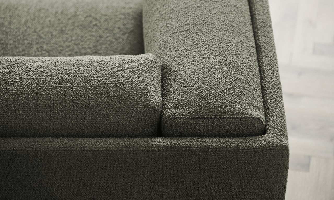 Cosy - Canapé d'angle fixe 4 places tissu bouclette vert - Vue supplémentaire 2