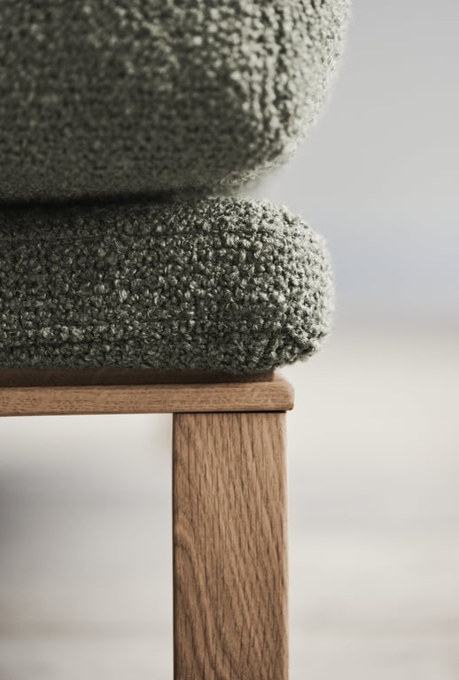 Cosy - Canapé d'angle fixe 4 places tissu bouclette vert - Vue supplémentaire 3