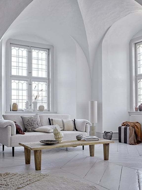 Canapé en polyester blanc 200cm Chesham - Bloomingville