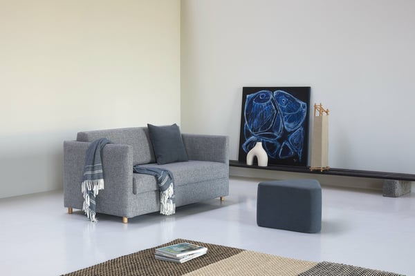 Olan - Canapé convertible 2 places tissu gris