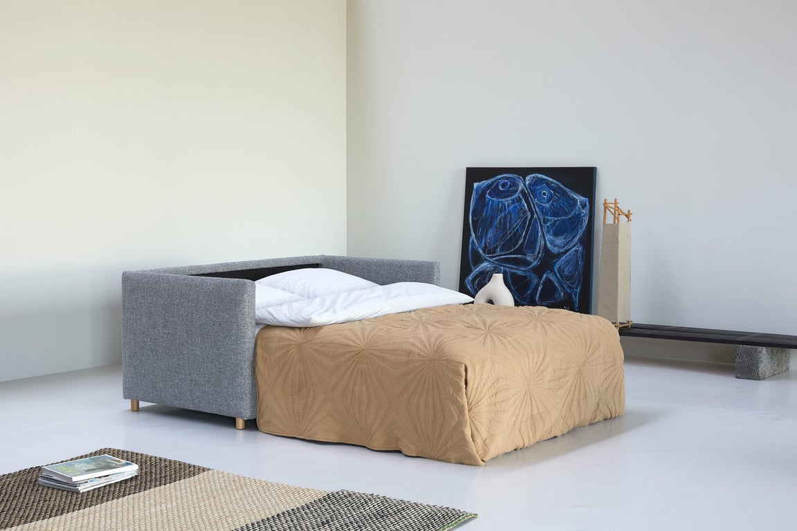 Olan - Canapé convertible 2 places tissu gris - Vue supplémentaire 3
