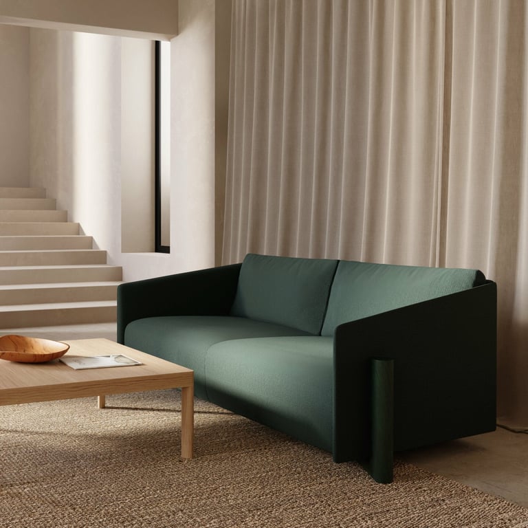 Canapé 3 places en tissu vert Timber - Kann Design