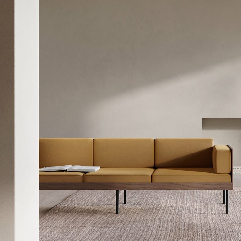 Canapé ocre en bois Cut - Kann Design
