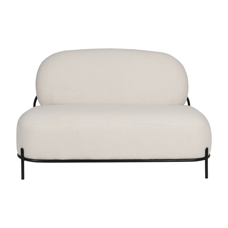 Holly - Canapé 2 places tissu bouclette beige - Vue supplémentaire 1