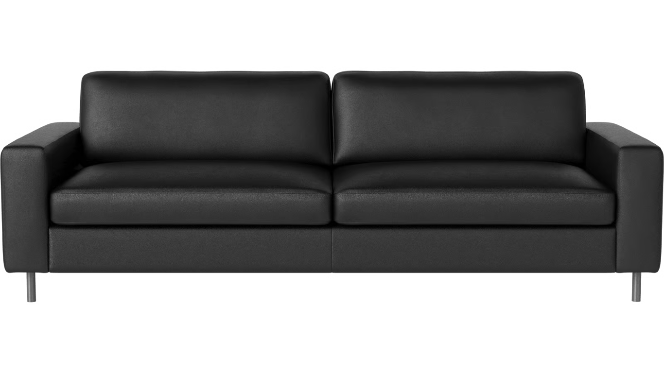 Scandinavia - Canapé 3 places cuir noir - Vue supplémentaire 1