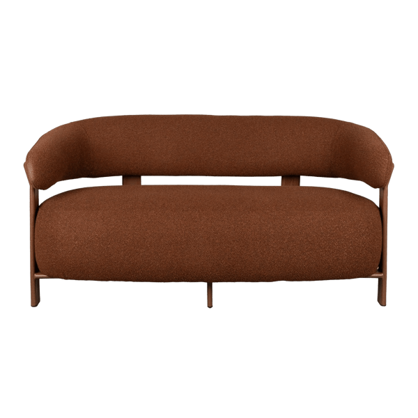 Sora - Canapé 2 places tissu bouclette marron