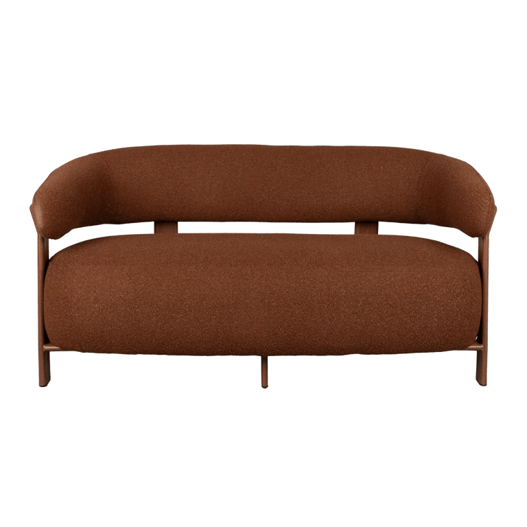 Canapé en tissu bouclette marron et métal marron 135,5cm Sora - The Cool Republic