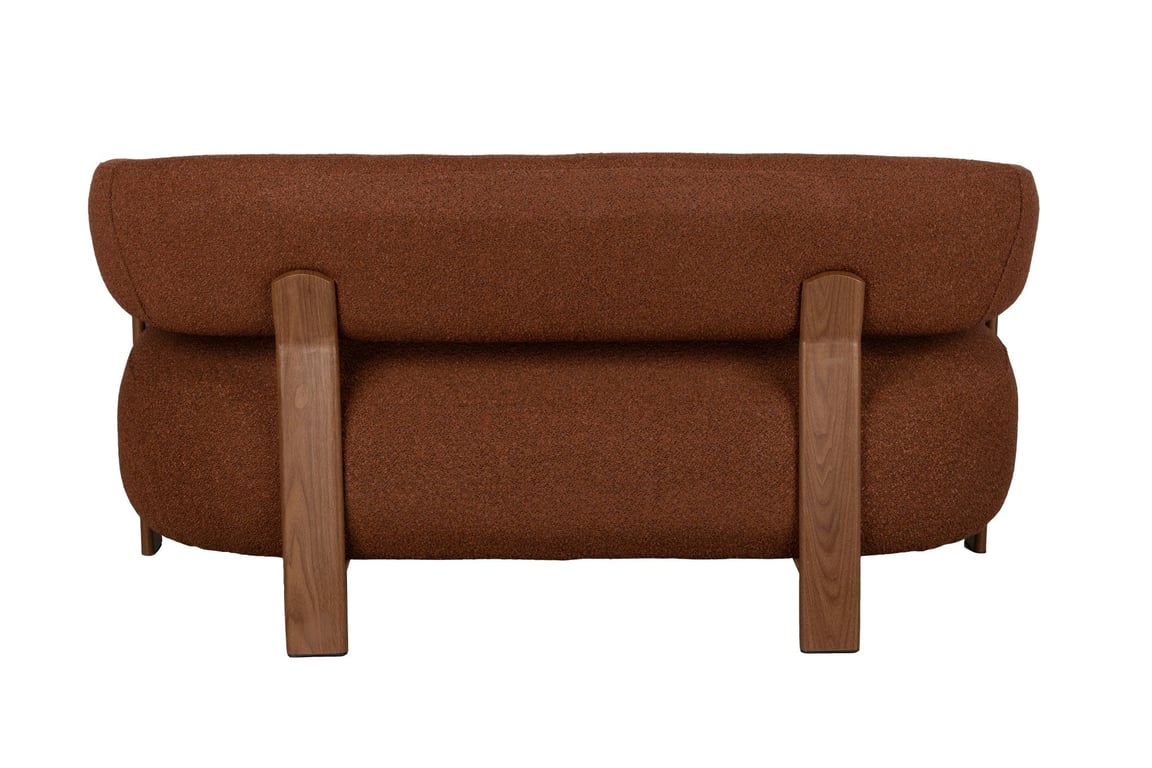 Sora - Canapé 2 places tissu bouclette marron - Vue supplémentaire 3