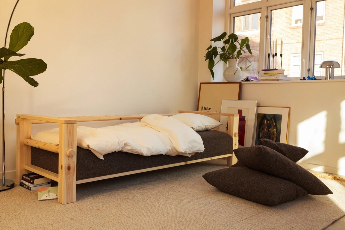 Bare - Canapé convertible 4 places tissu beige - Vue supplémentaire 2