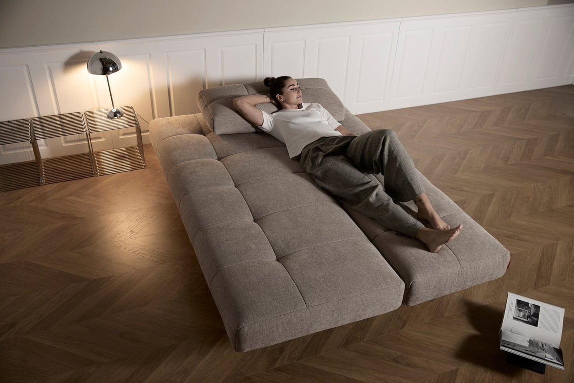 Eilis - Canapé convertible 3 places tissu beige - Vue supplémentaire 3