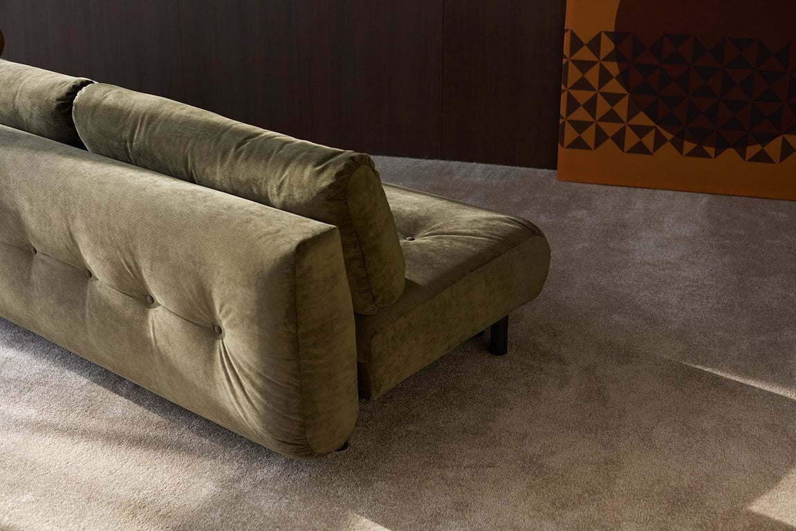 Nabli - Canapé convertible 3 places tissu gris - Vue supplémentaire 2