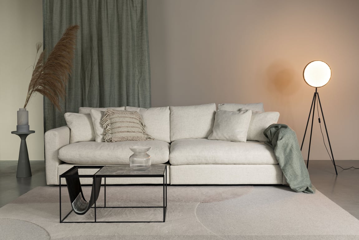 Canapé 3 places en polyester et mélange de lin cream 266cm Sense - Zuiver