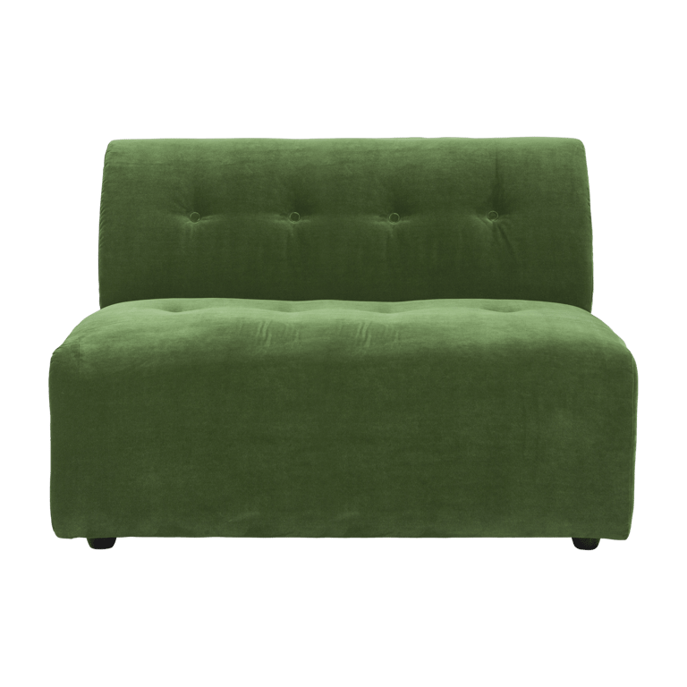 Vint - Module canapé milieu 2 places velours vert - Vue supplémentaire 1