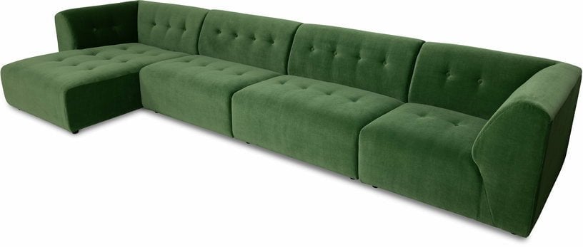 Vint - Module canapé milieu 2 places velours vert - Vue supplémentaire 3