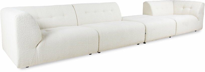 Vint - Module canapé milieu 2 places tissu bouclette beige - Vue supplémentaire 2