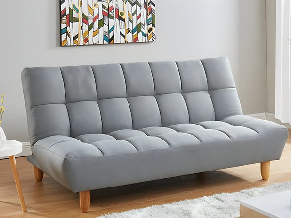 Esteban canapé convertible 3 places clic-clac tissu gris