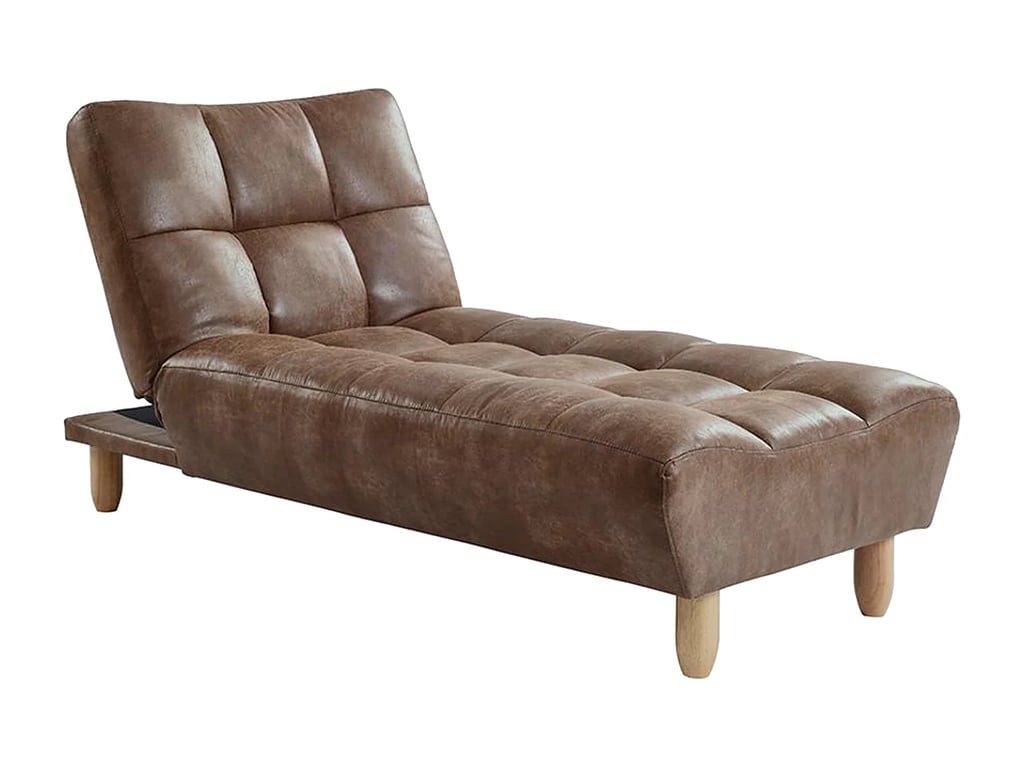 Esteban - Méridienne convertible clic-clac microfibre marron - Vue supplémentaire 1