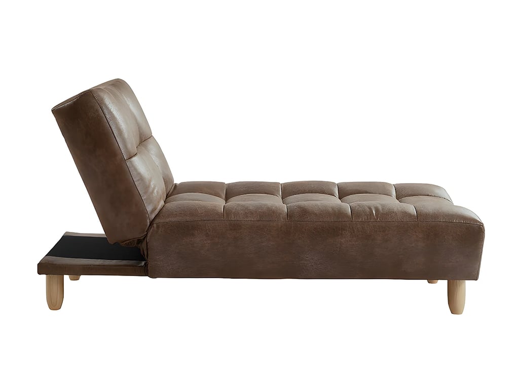 Esteban - Méridienne convertible clic-clac microfibre marron - Vue supplémentaire 2