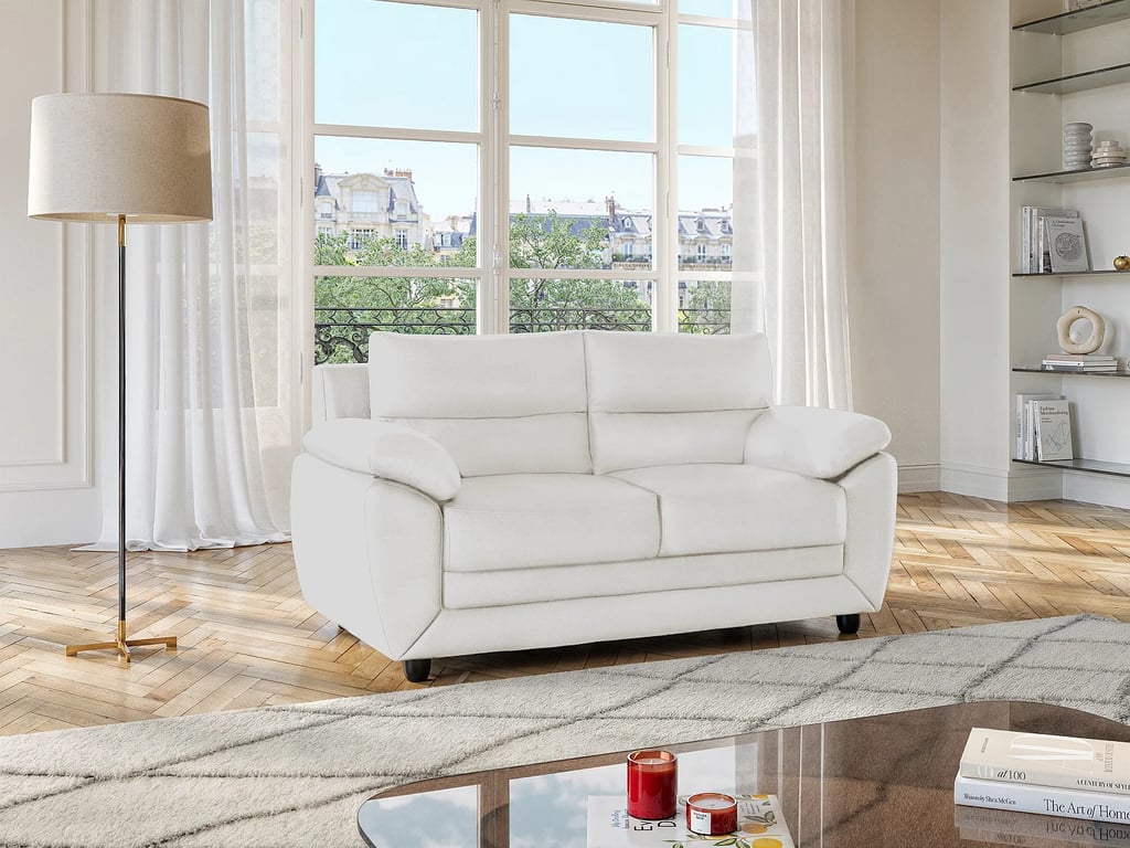 Produit similaire: Manoa canapé 2 places simili blanc