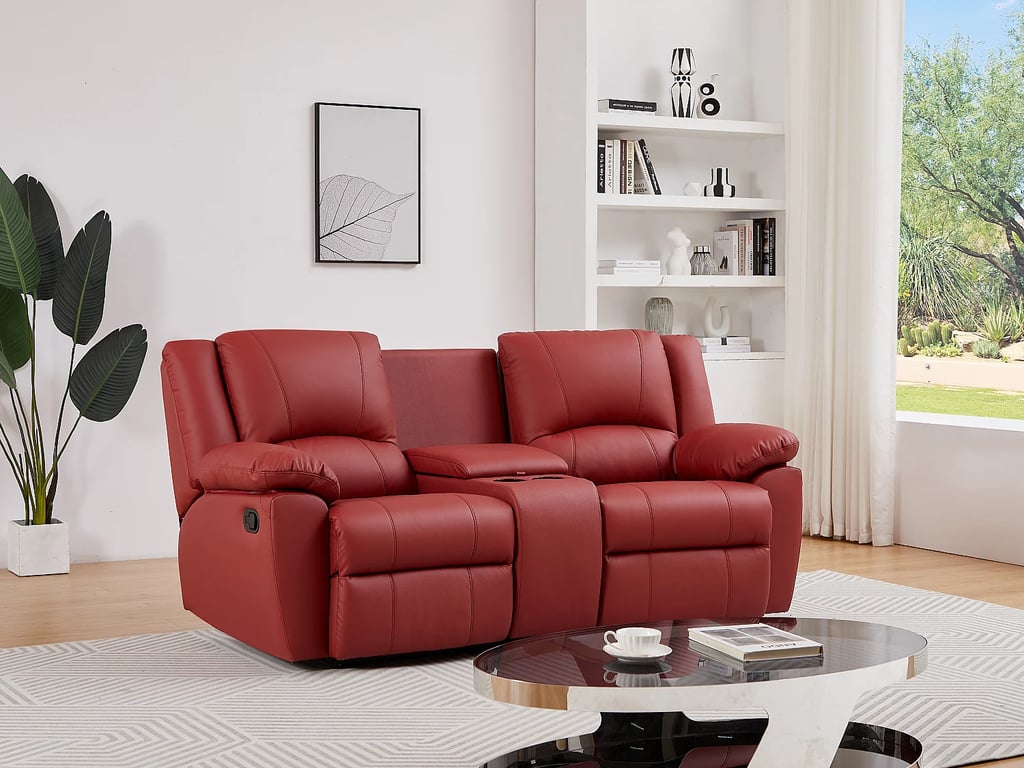 Aroma canapé 2 places cuir de vachette rouge relax - Vue supplémentaire 1