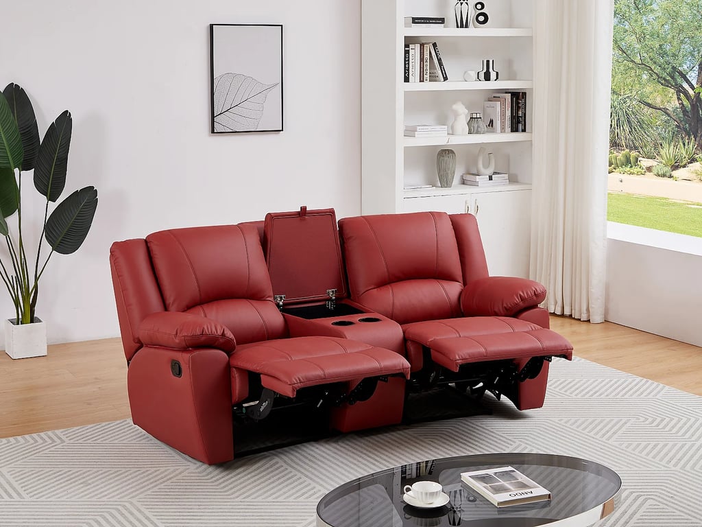 Aroma canapé 2 places cuir de vachette rouge relax - Vue supplémentaire 2
