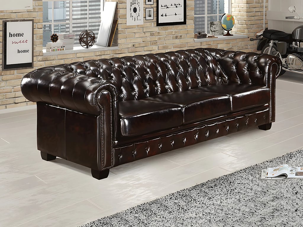 Produit similaire: Brenton canapé chesterfield 4 places cuir de buffle marron