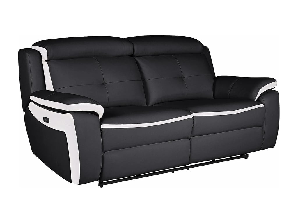 Angelique canapé 3 places cuir noir relax électrique - Vue supplémentaire 3