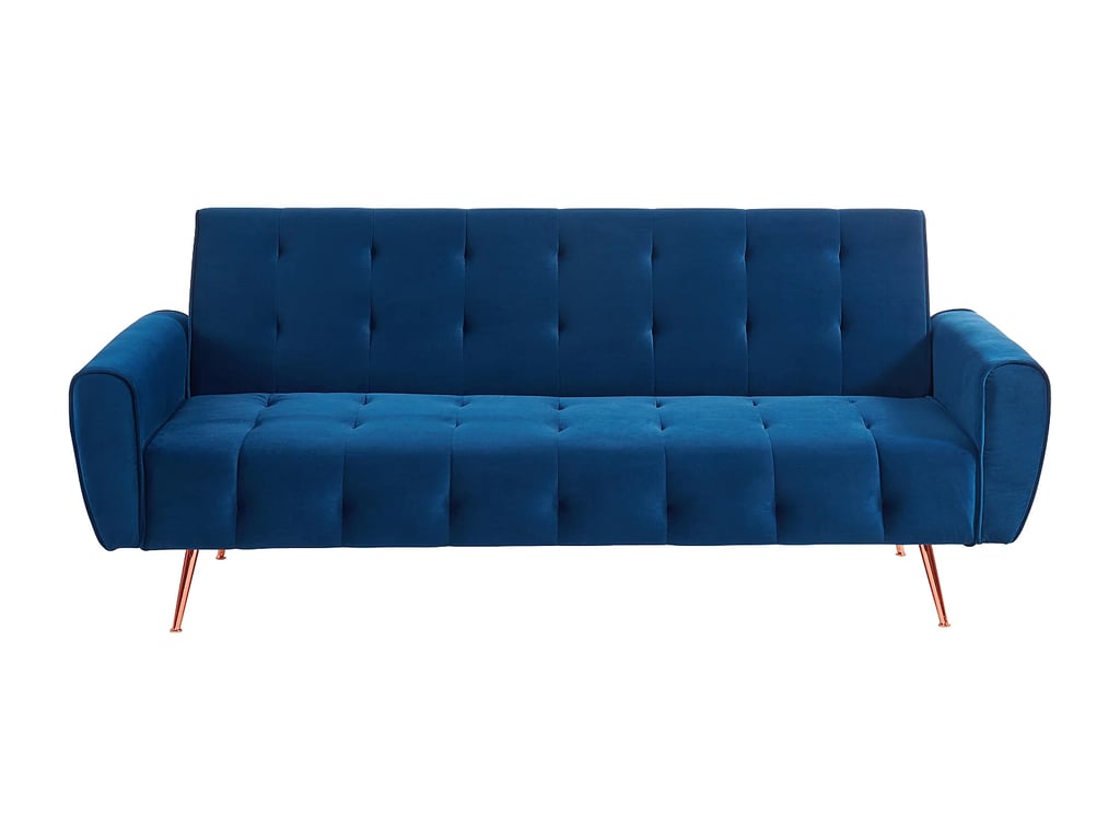 Polani canapé convertible 3 places clic-clac velours bleu roi - Vue supplémentaire 2