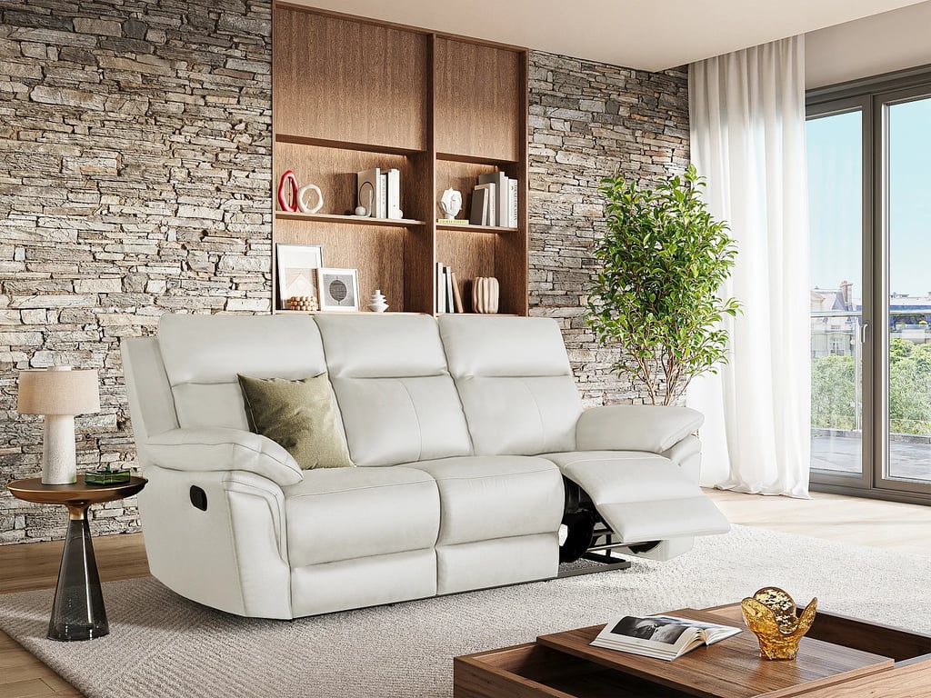 Pakita canapé 3 places cuir de buffle beige relax - Vue supplémentaire 3