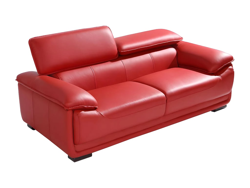 Macelo canapé 3 places cuir rouge - Vue supplémentaire 3