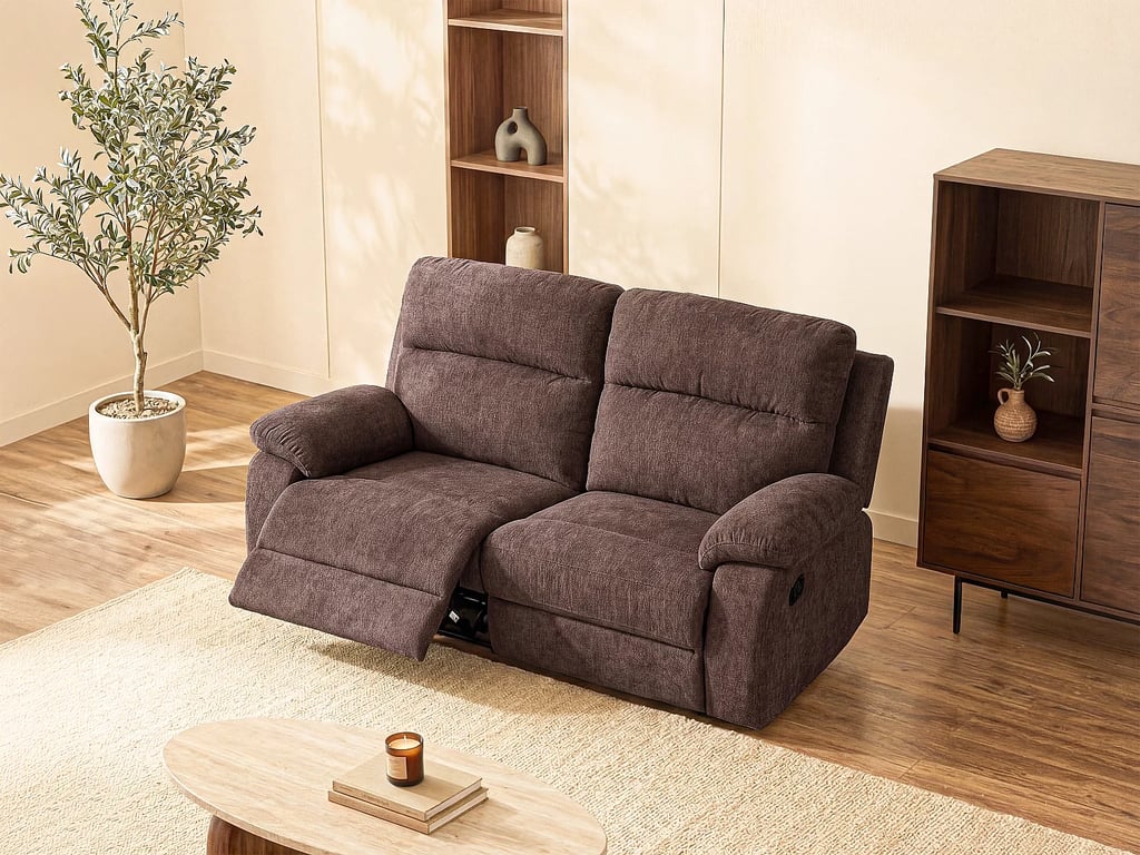 Produit similaire: Tolzano canapé 2 places tissu marron relax