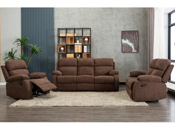 Tolzano canapé 3 places tissu marron relax