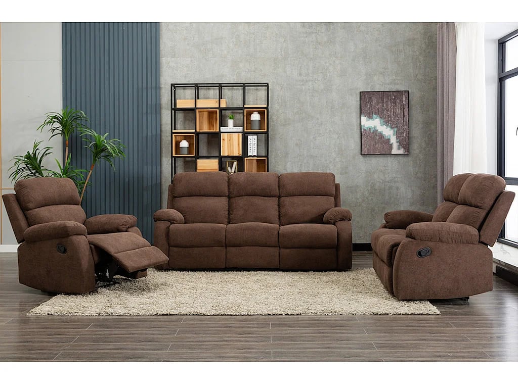 Produit similaire: Tolzano canapé 3 places tissu marron relax