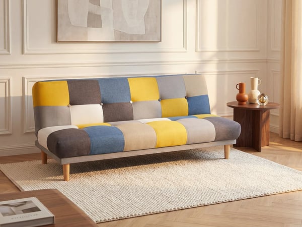 Mardag canapé convertible 3 places clic clac tissu multicolore