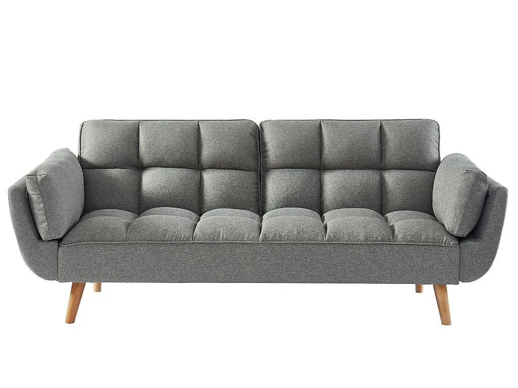 Loeline canapé convertible 3 places clic-clac tissu chiné gris - Vue supplémentaire 2