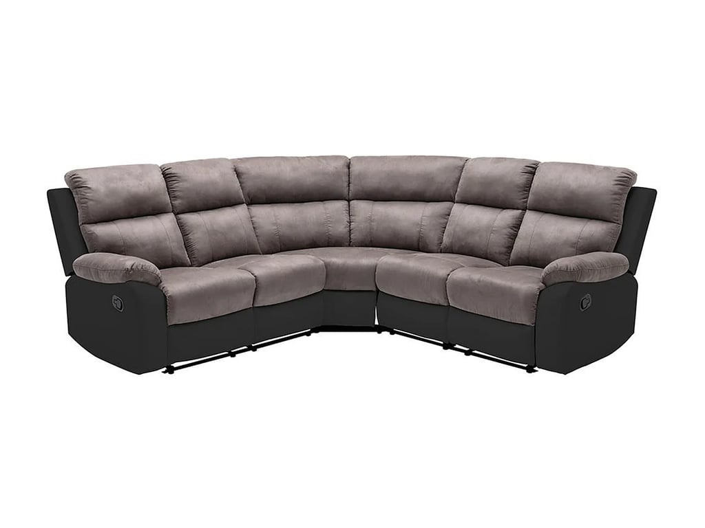 Tolzano canapé d'angle réversible 5 places microfibre gris et noir relax - Vue supplémentaire 3