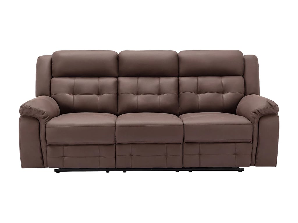 Ortiano canapé 3 places microfibre aspect cuir vieilli relax électrique - Vue supplémentaire 3