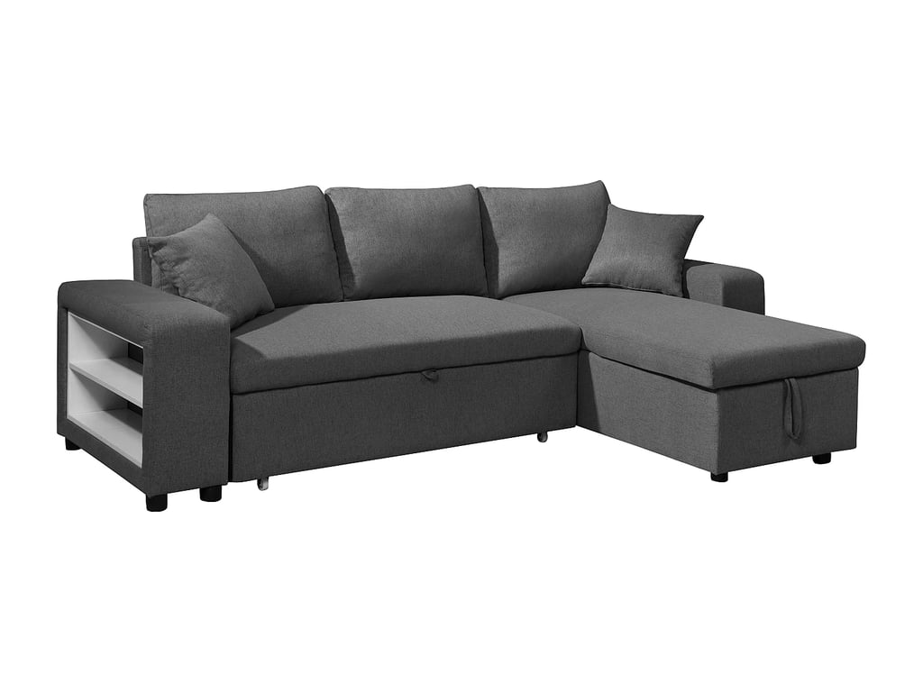 Selim canapé d'angle convertible réversible 4 places tissu gris - Vue supplémentaire 2
