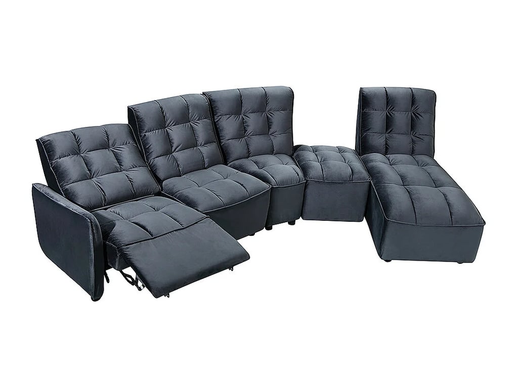 Alford canapé 6 places velours gris relax électrique - Vue supplémentaire 1