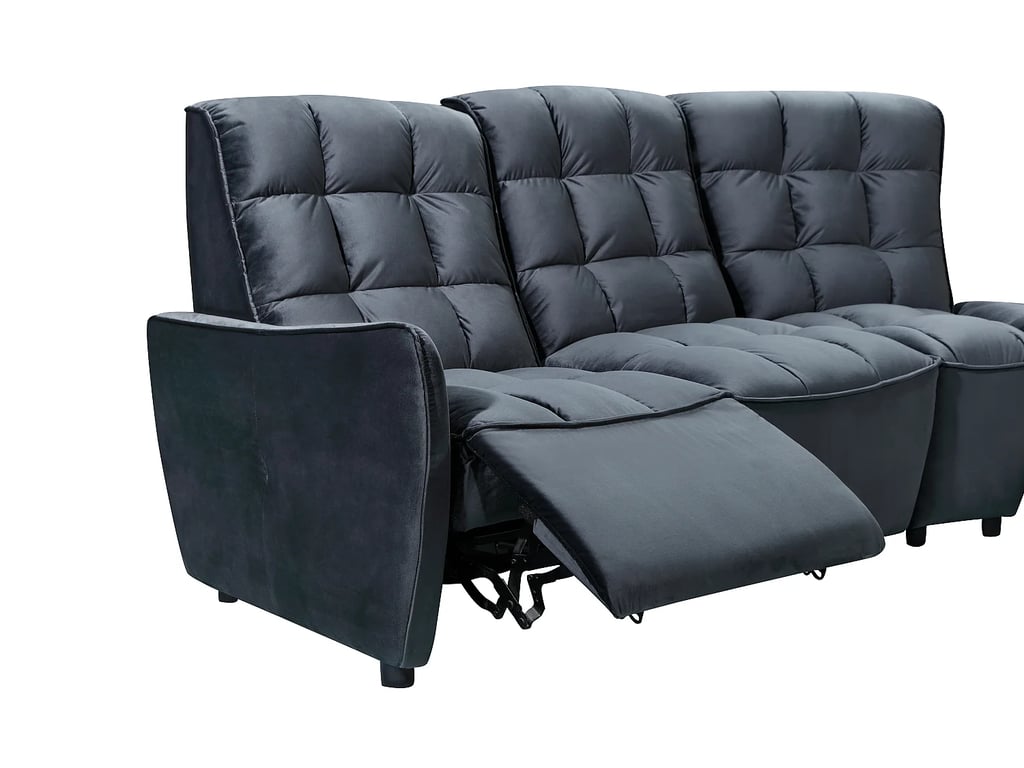 Alford canapé 6 places velours gris relax électrique - Vue supplémentaire 2