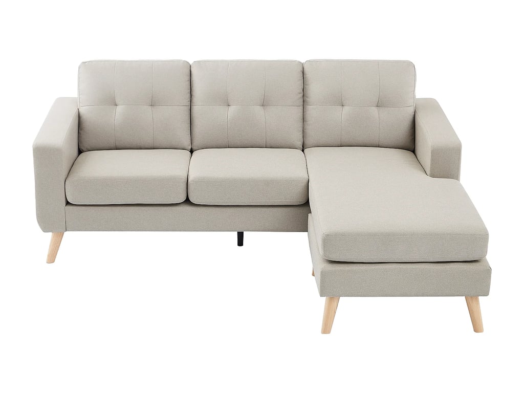 Bartolome canapé d'angle réversible 4 places tissu beige - Vue supplémentaire 1