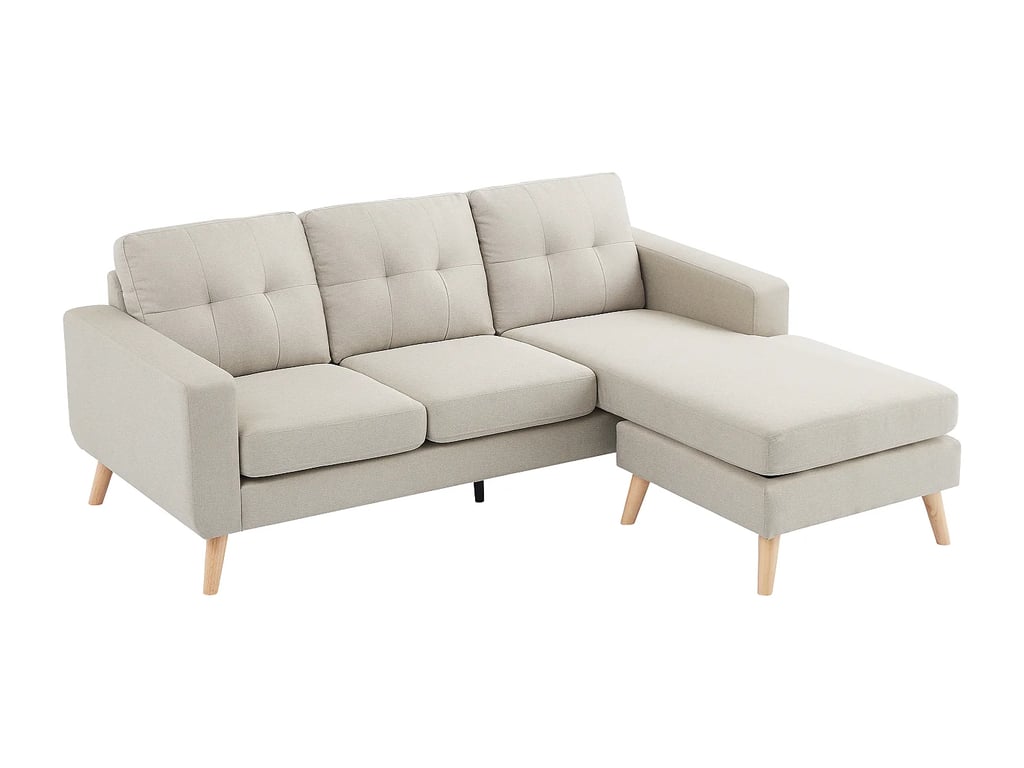 Bartolome canapé d'angle réversible 4 places tissu beige - Vue supplémentaire 2