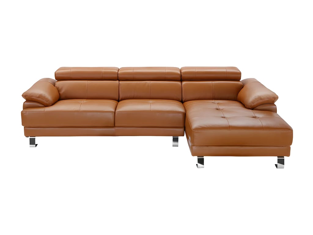 Excelsiora canapé d'angle droit 5 places cuir marron - Vue supplémentaire 3