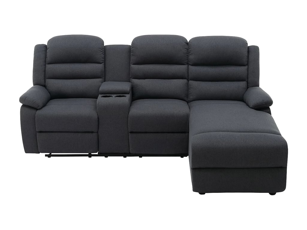 Macedonia canapé d'angle droit 4 places tissu gris relax - Vue supplémentaire 3