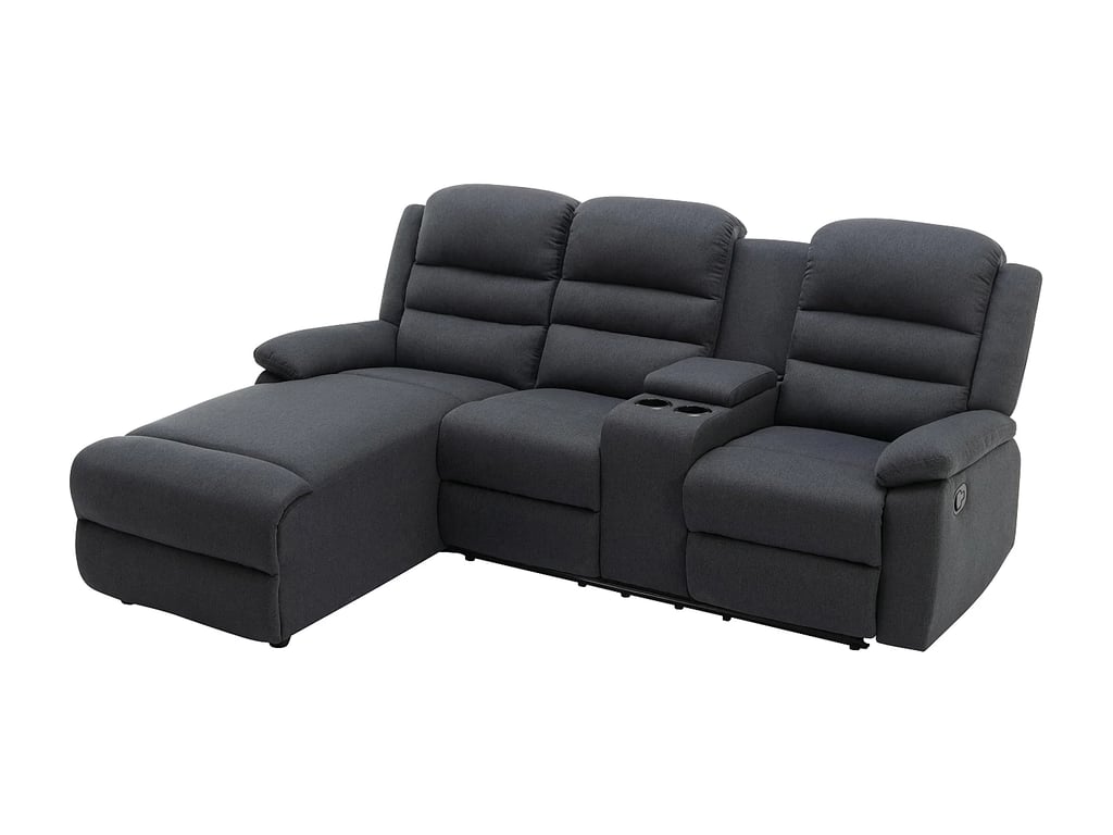 Macedonia canapé d'angle gauche 4 places tissu gris relax - Vue supplémentaire 3