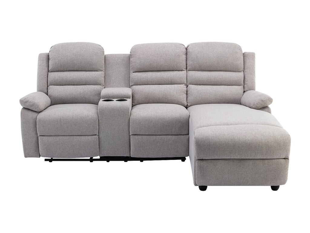 Macedonia canapé d'angle droit 4 places tissu beige relax - Vue supplémentaire 3