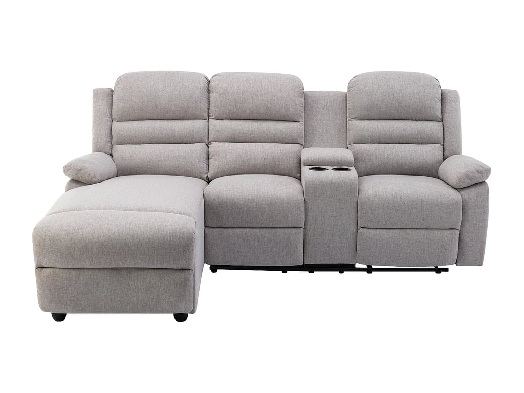 Macedonia canapé d'angle gauche 4 places tissu beige relax - Vue supplémentaire 3