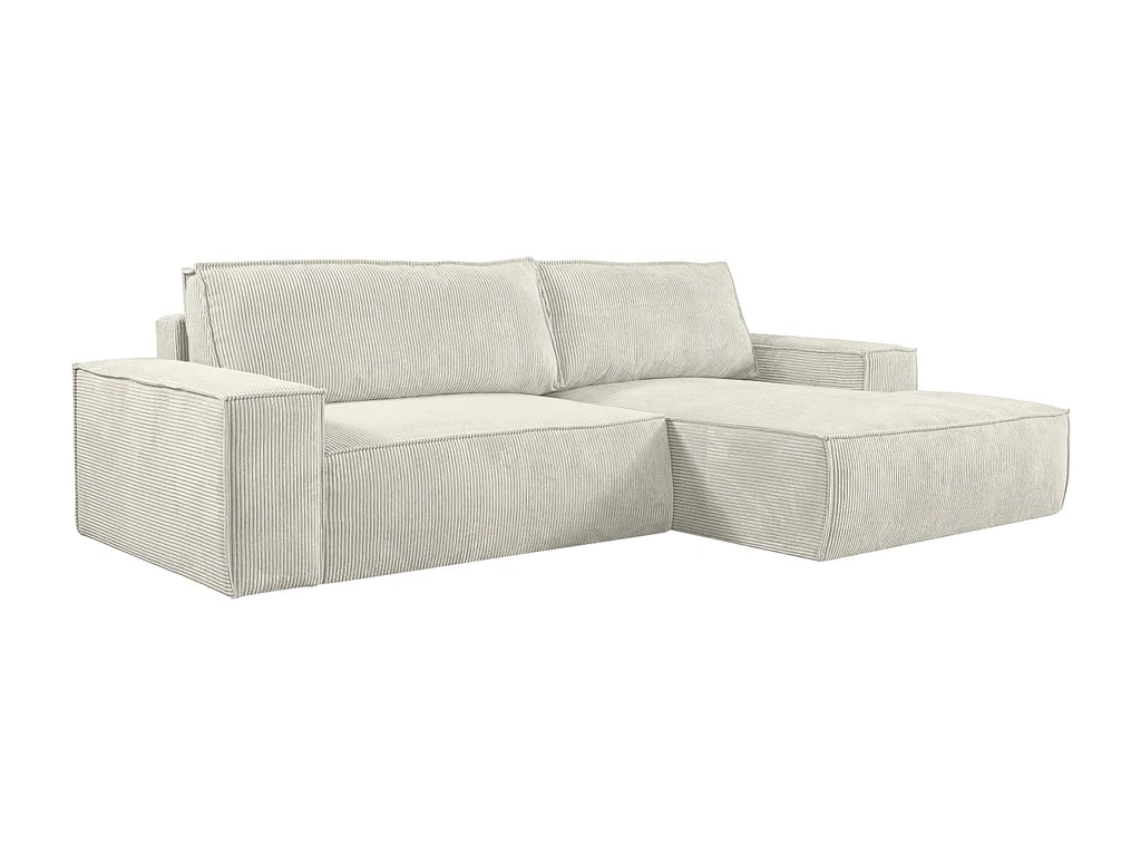 Amelia canapé d'angle convertible droit 4 places velours côtelé beige - Vue supplémentaire 2