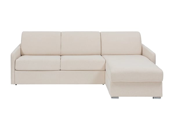 Calife canapé d'angle convertible réversible 5 places tissu texturé beige