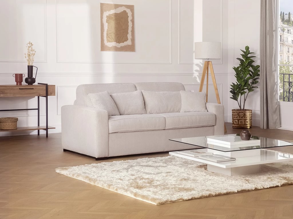 Produit similaire: Mondovi canapé convertible 4 places velours côtelé beige